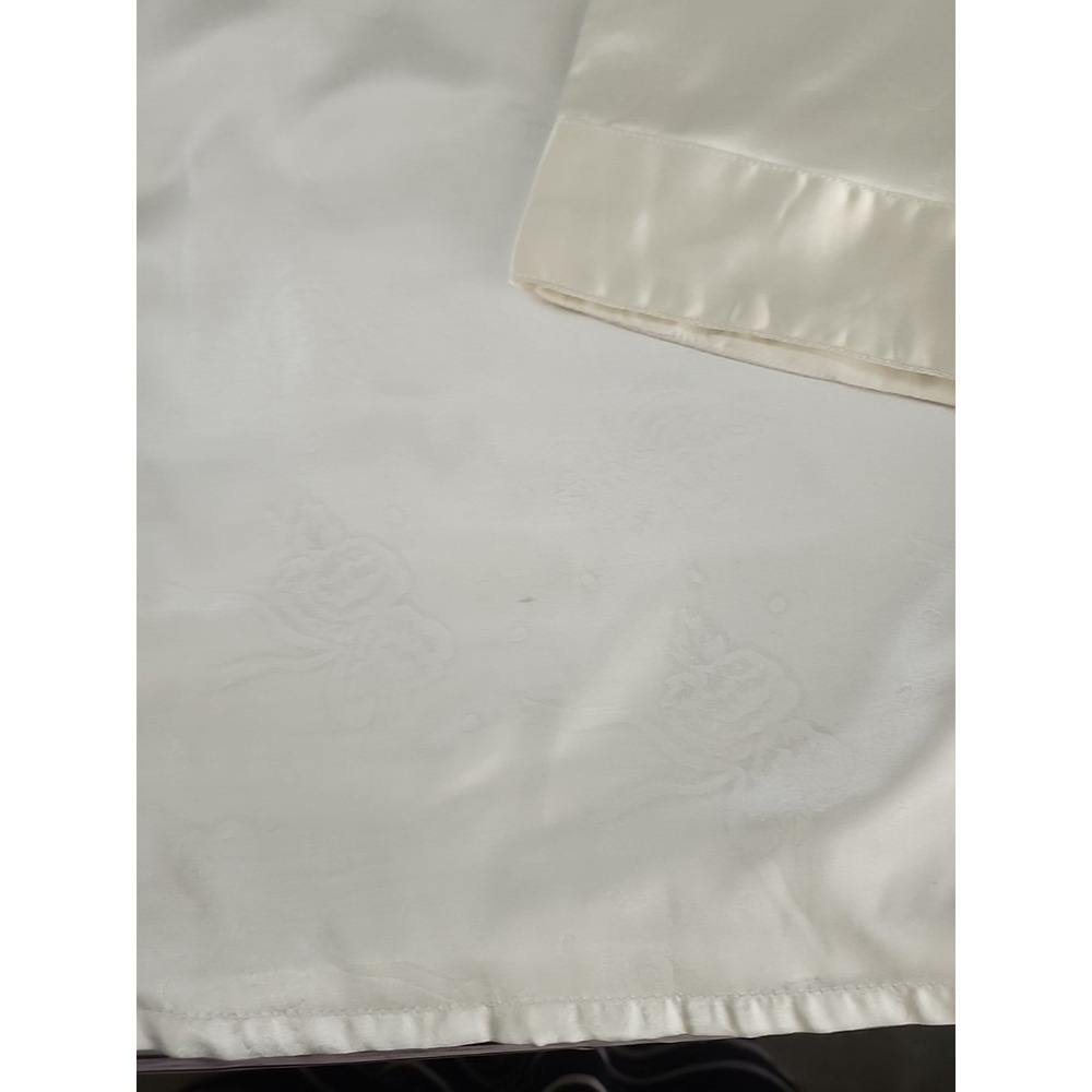 Vintage Pajamas Sleep Shirt Gioni Feroti Sz M Ivory Top Satin Buttons Classic‎ - Picture 10 of 11